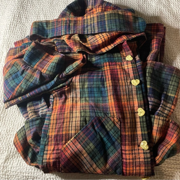 Flannel ruffle dress by SOS Meme Club w/detachable bunny hood Medium - Picture 15 of 15